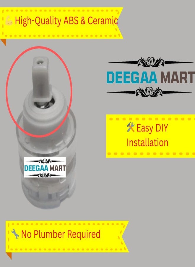 DEEGAA MART طقم غطاء ومقبض محول بلاستيكي من ديجا مارت، متوافق مع تجهيزات جاكوار - غلاف 46 مم، دوران سلس، قطعة غيار متينة لتجهيزات السباكة في الحمامات (أبيض) - الكمية: 12 - Image 2